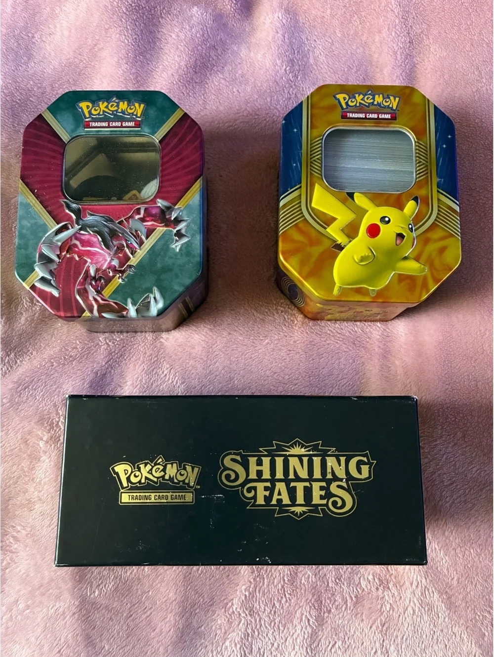 Pokémon Bulk Card Lot + Pikachu & Yveltal Collector Tins & Extras